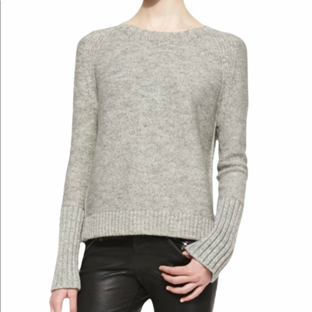 J Brand Helms Bateau Neck Gray Knit Sweater L